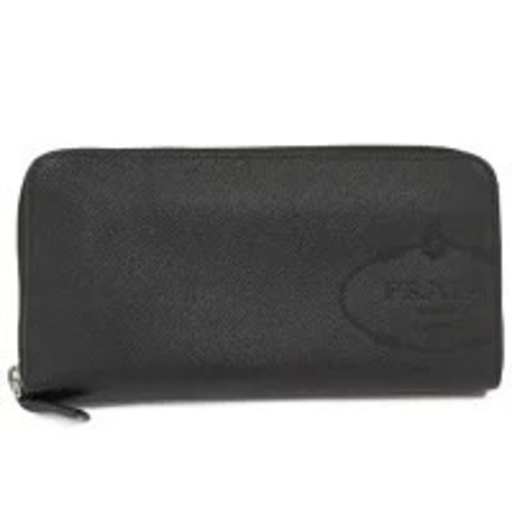 Prada Round Zipper Long Wallet Leather Black